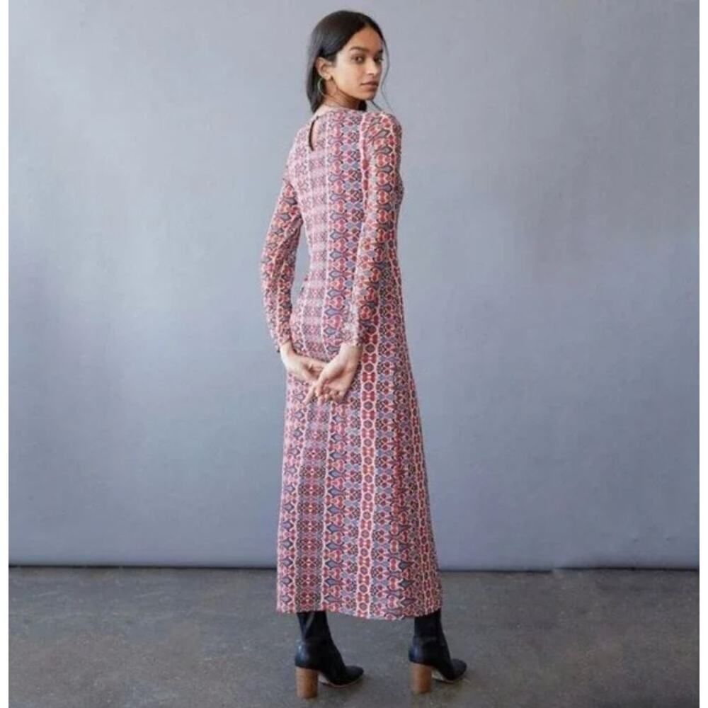 Anthropologie Eva Franco Laila Mesh Long Sleeve Maxi Dress Size extra small xs - Picture 3 of 12